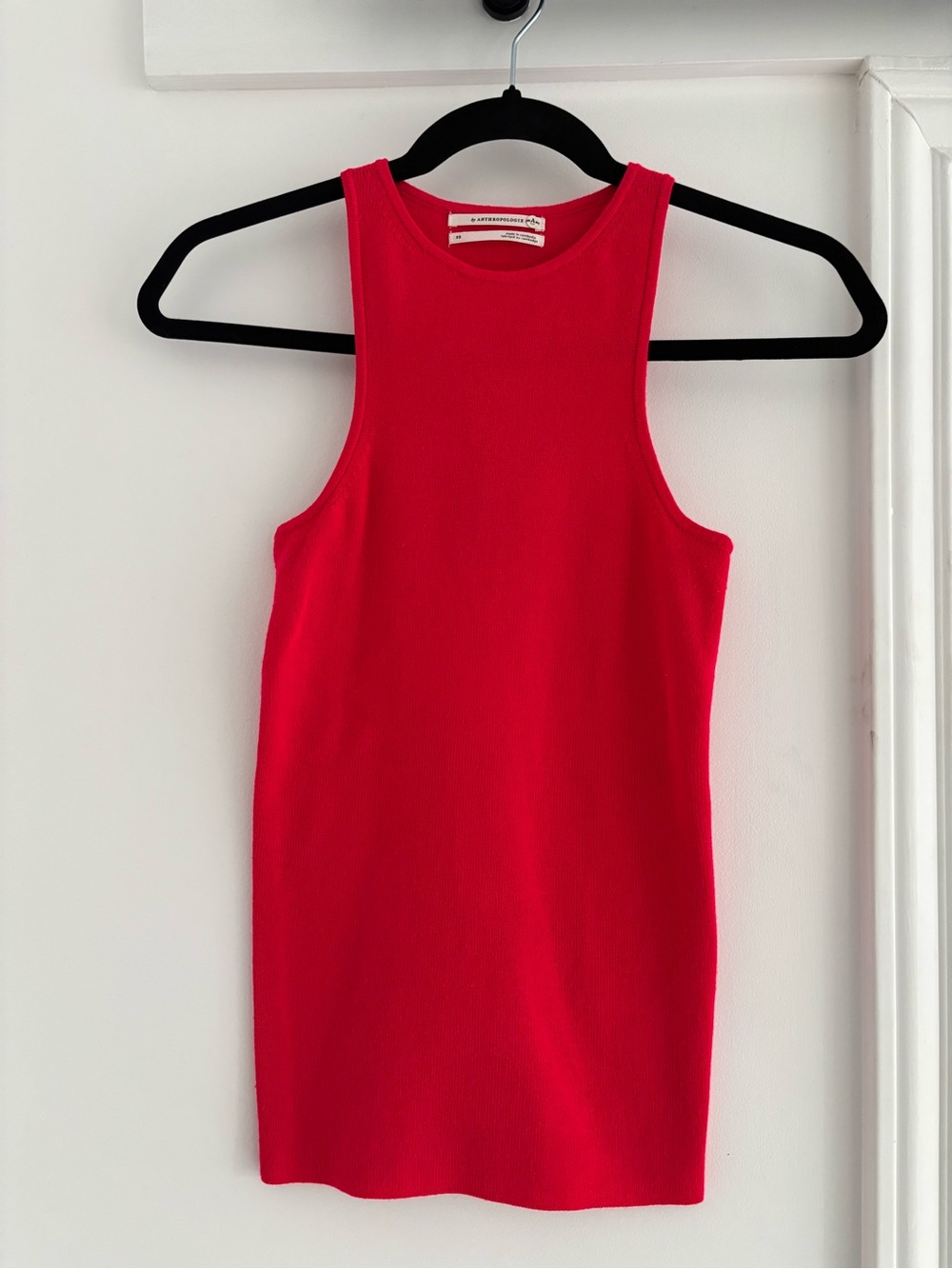 Anthropologie Bright Red Sleeveless Knit Top